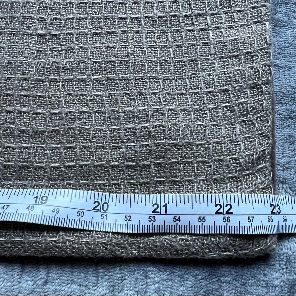 NEW Set Of 2 Crate&Barrel Linen Cotton Pillow Shams 23”x23” Textured Cocoa Soft